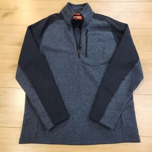 Simms Pullover Mens Large Blue Colorblock 1/4 Zip Fleece Fishing Thermal Top